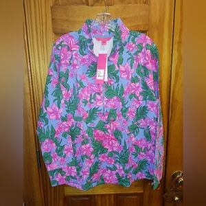 Lilly Pulitzer Skipper Popover In Cerise Pink Safari Sunset XL NWT